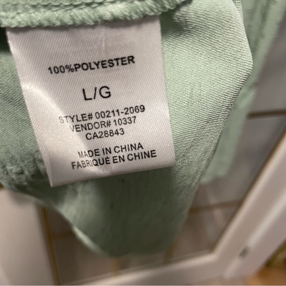 Eclipse Light Green Puff Sleeve Mini Dress Large - Picture 6 of 7